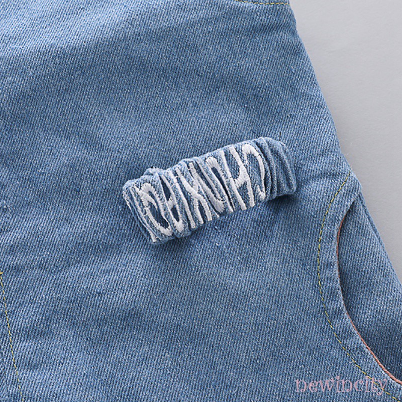 Bộ áo thun dài tay + quần yếm denim thời trang cho bé trai