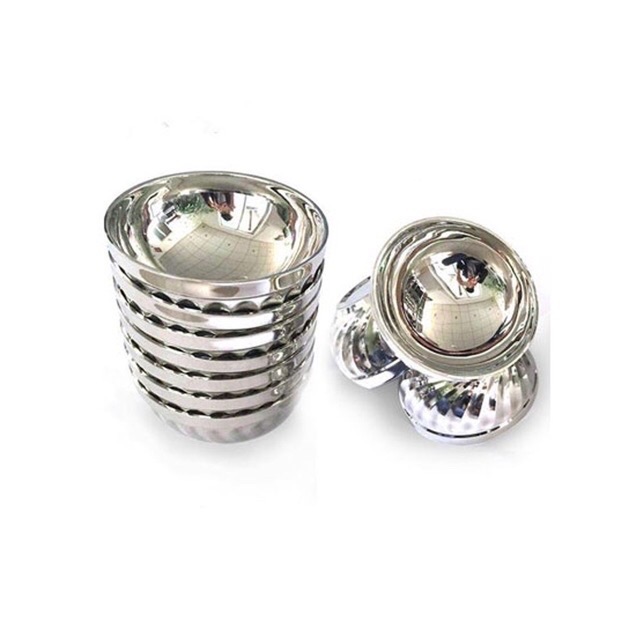 Chén Inox ăn cơm/ cháo cách nhiệt 2 lớp 10 cái