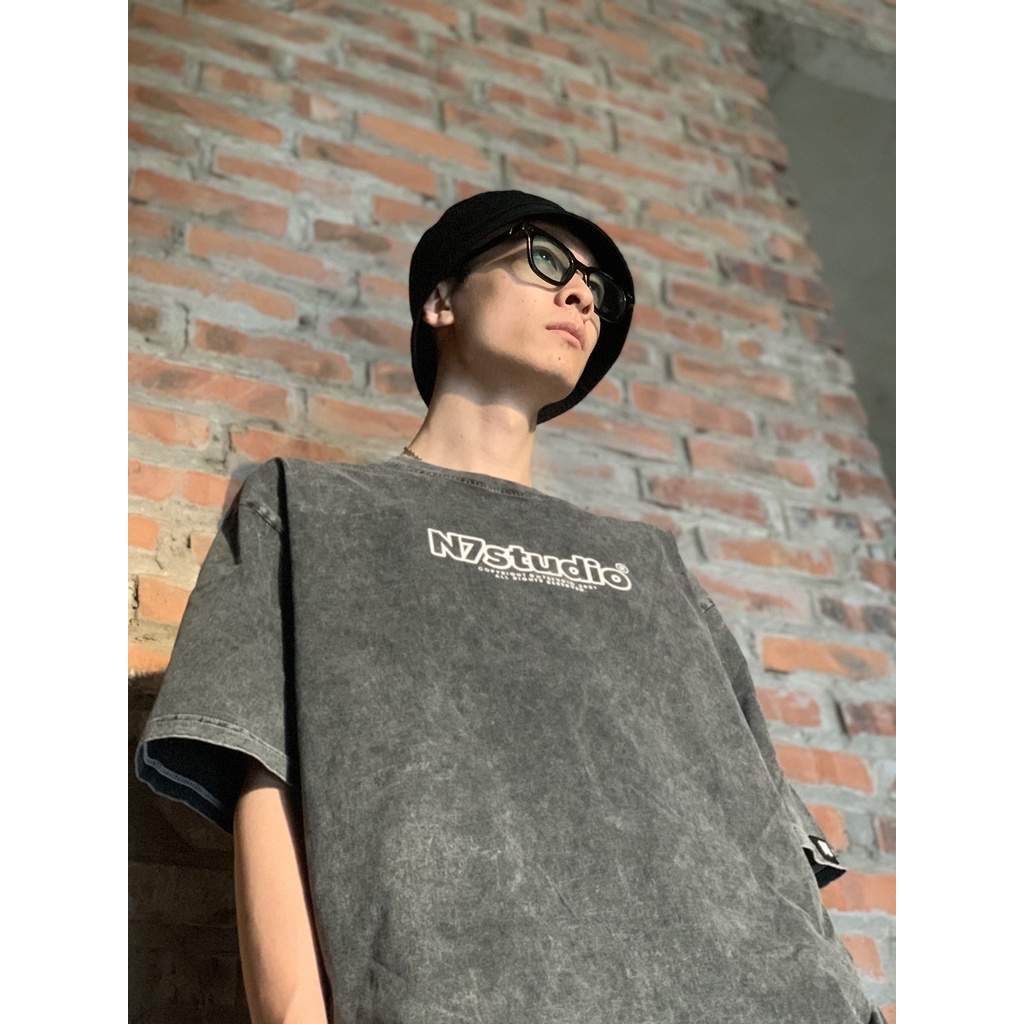 Áo thun Wash N7 phông unisex loang trơn nam nữ tay lỡ form rộng oversize | BigBuy360 - bigbuy360.vn