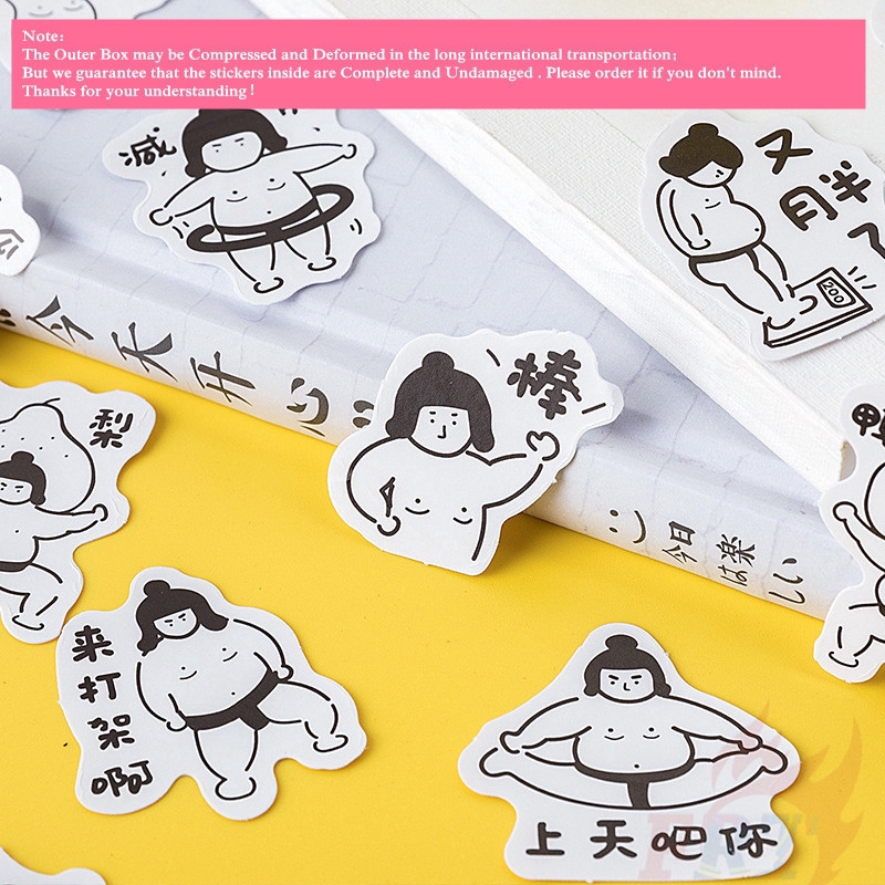 &gt; Ready Stock &lt; ❉ Sumo Giấy và decal dán tường ❉45Pcs/Box DIY Decals Stickers Sealing Stickers