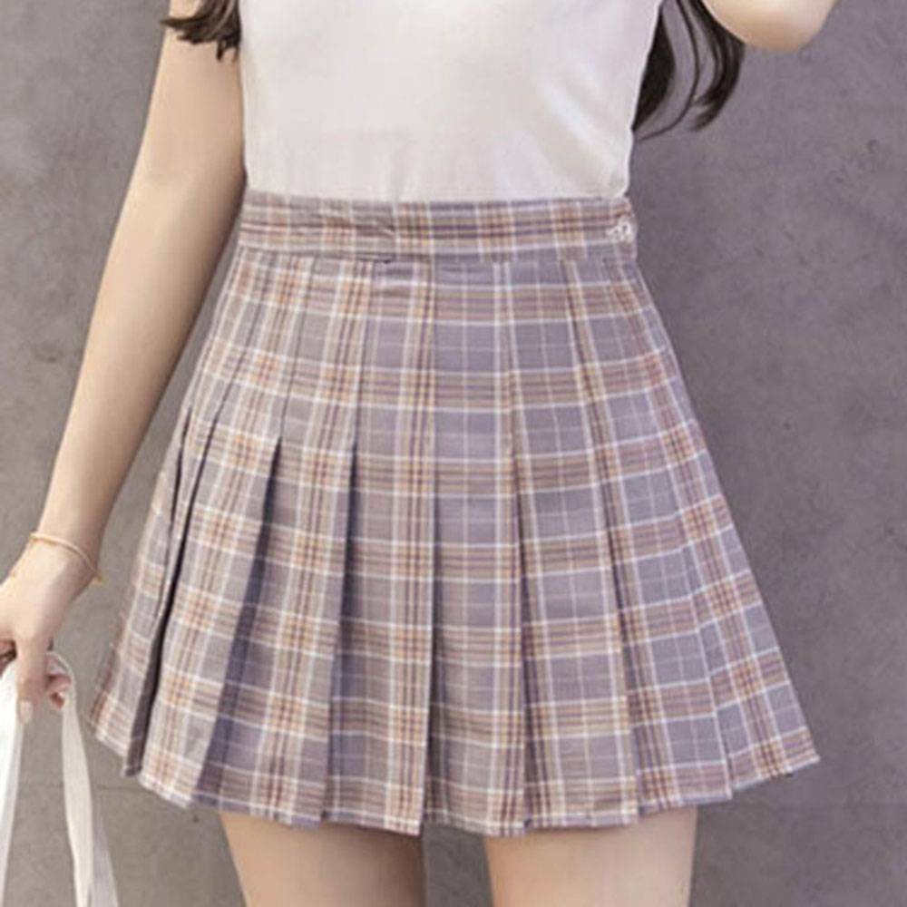 Chân váy học sinh kẻ caro, váy ngắn dáng chữ A xếp ly năng động có quần lót trong. | BigBuy360 - bigbuy360.vn