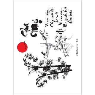 Hình xăm dán chủ đề cha mẹ nét vẻ thư pháp 15x21cm (Shop phát ngẫu nhiên hoặc khách nhắn tin chọn mẫu)