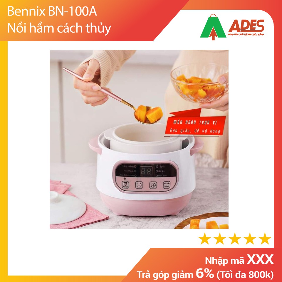 Bennix BN-100A - Nồi hầm cách thủy (nồi chưng yến) điện tử, dung tích 2 lít, hàng Thái lan bảo hành 1 năm chính hãng