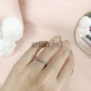 Nhẫn nữ mạ bạc s925 hình trái tim rỗng