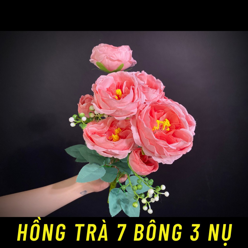 Hoa Hồng Trà 7 Bông 3 Nụ Cắm Cổng Cưới Trang Trí Độc Đáo ABSHOP COM VN