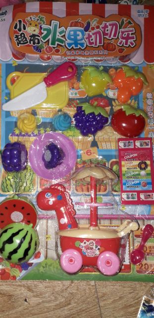 Sét đồ chơi Bé bán trái cây và xe đẩy bằng nhựa rất đẹp