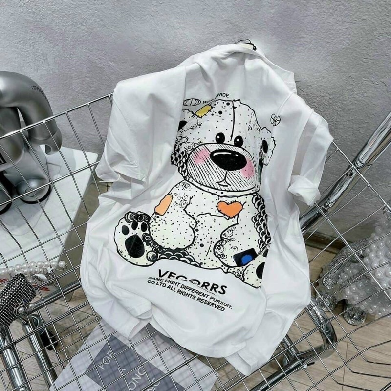 (kèm ảnh thật) ÁO THUN COTTON HOẠ TIẾT HÌNH GẤU SIÊU ĐÁNG YÊU TỪ TIQI.JEAN1988