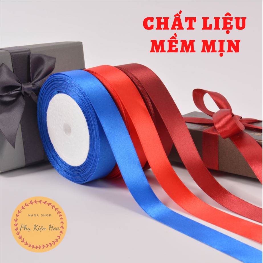 [Cuộn 22m] Dây Ruy Băng Lụa Satin Trơn, Bản 2cm, Đa Dạng Màu Sắc (15 Màu), HÀNG CÓ SẴN