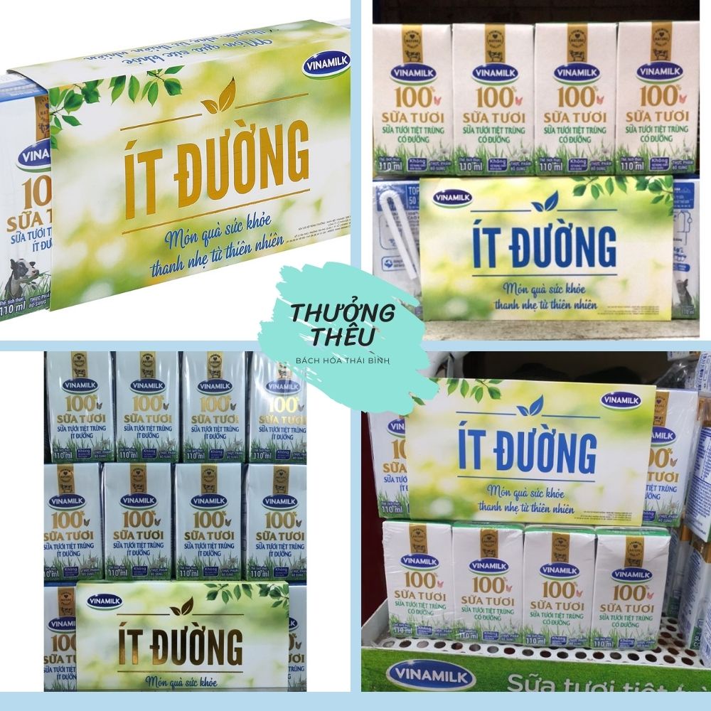 Lốc 4 Hộp Sữa Tươi Tiệt Trùng Vinamilk 100% 110ml