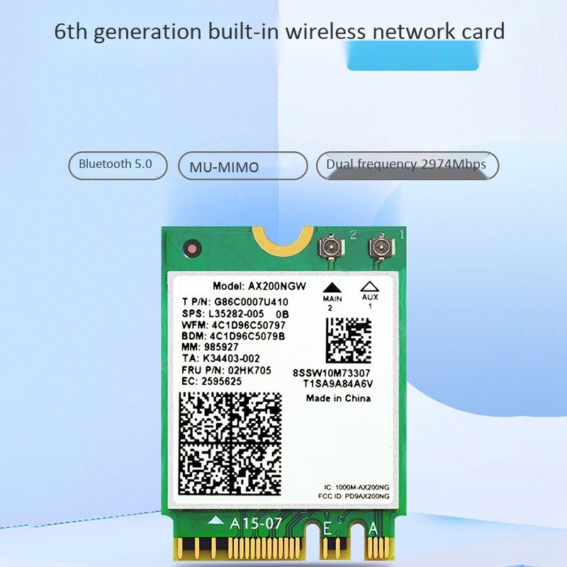 Card Mạng Wifi 6 M.2 Ngff 802.11ax Bluetooth 5.0 2974mbps | BigBuy360 - bigbuy360.vn