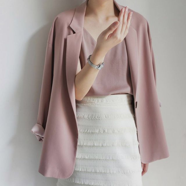 (Ảnh thật 3 hình cuối) Áo blazer một nút thanh lịch sang trọng