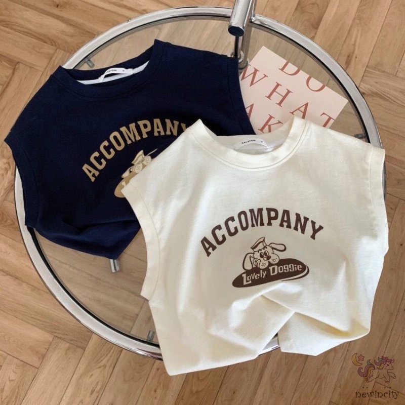 Áo Thun Sát Nách In Hoạt Hình Kiểu Hàn Quốc Thời Trang Mùa Hè Cho Bé