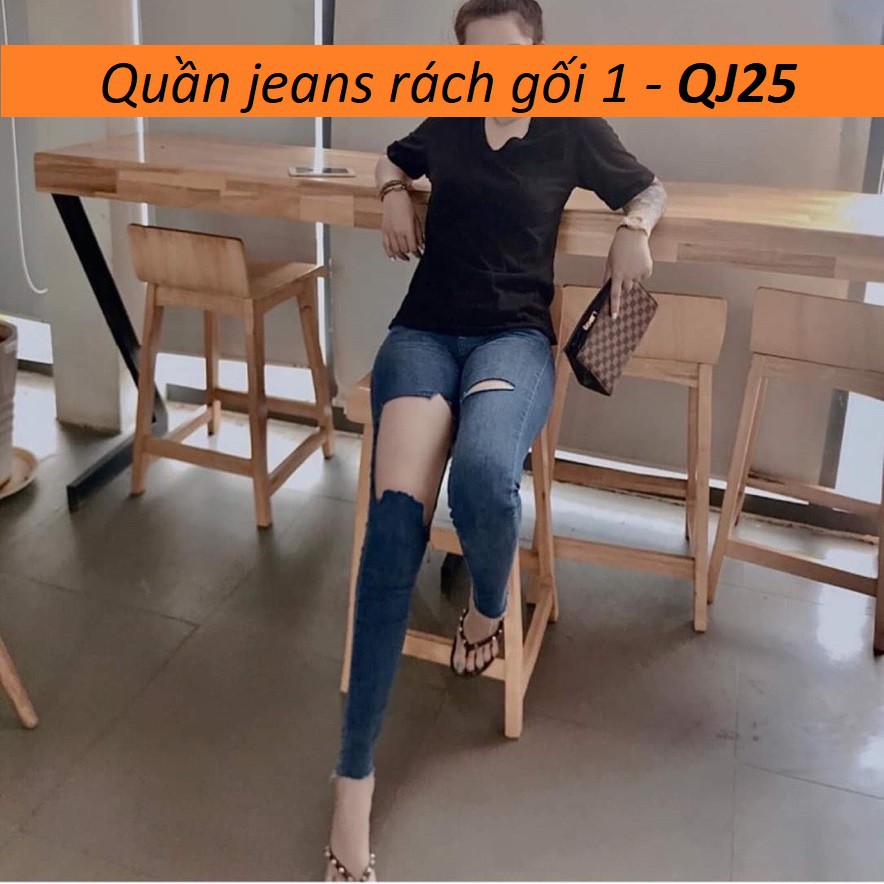 Quần jean nữ rách gối QJ25