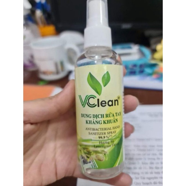 combo 10 chai xịt khuẩn Vclean 100ml nhìu mùi bỏ túi tiện lợi
