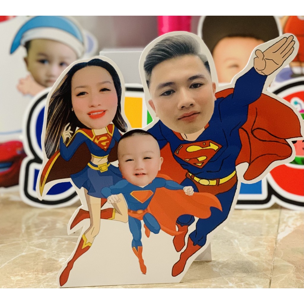 Chibi gia đình ⚡️FREESHIP⚡️ size  lớn 30 - 45cm, nhận thiết kế theo yêu cầu