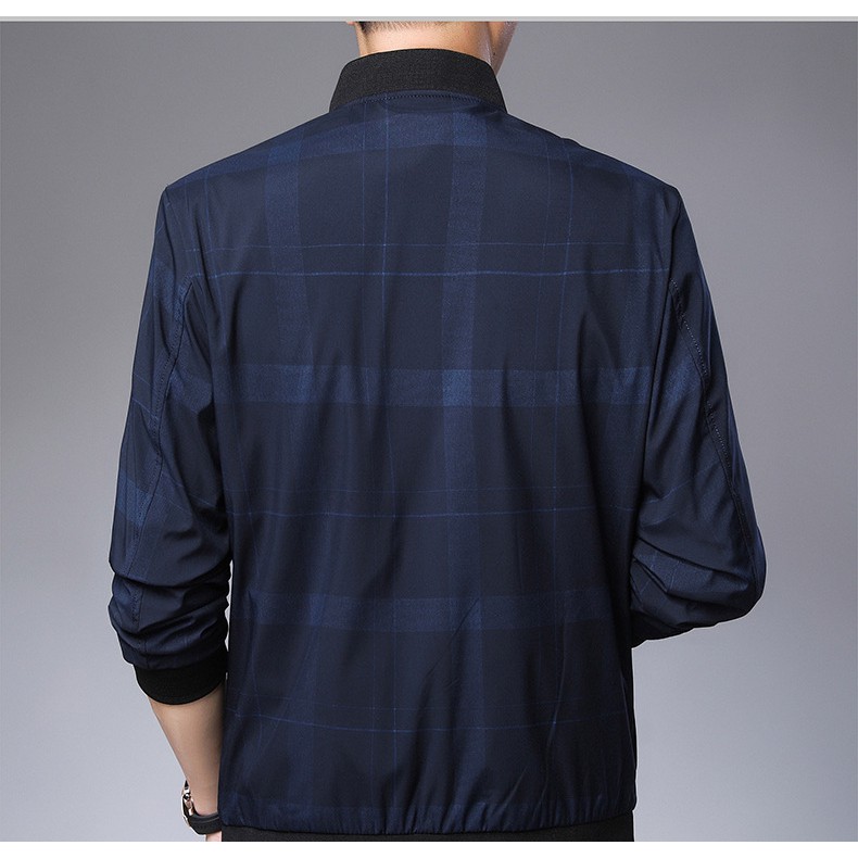 Áo khoác bomber nam, áo khoác kẻ, 2 màu đen – xanh – AL28 | BigBuy360 - bigbuy360.vn