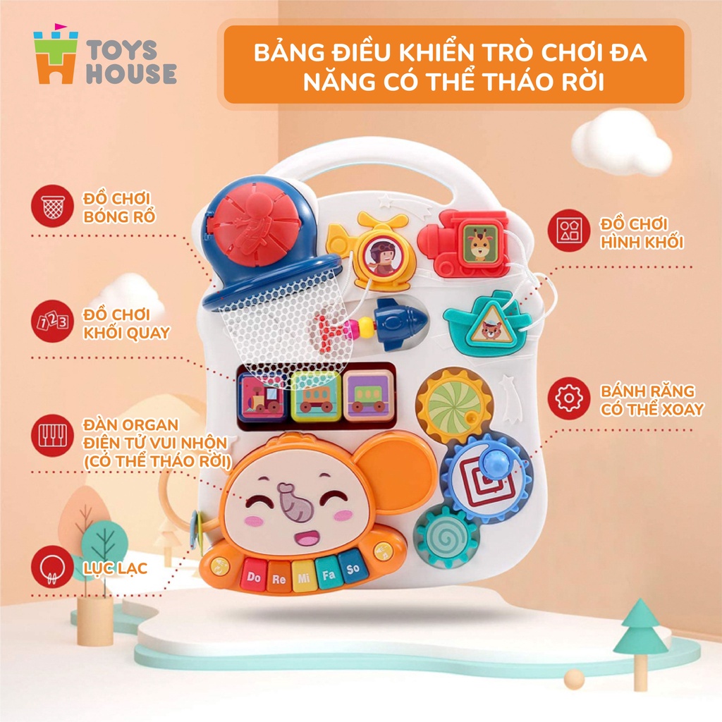 Bàn chơi đa năng có nhạc kiêm xe tập đi 2 trong 1 Toyshouse N6038