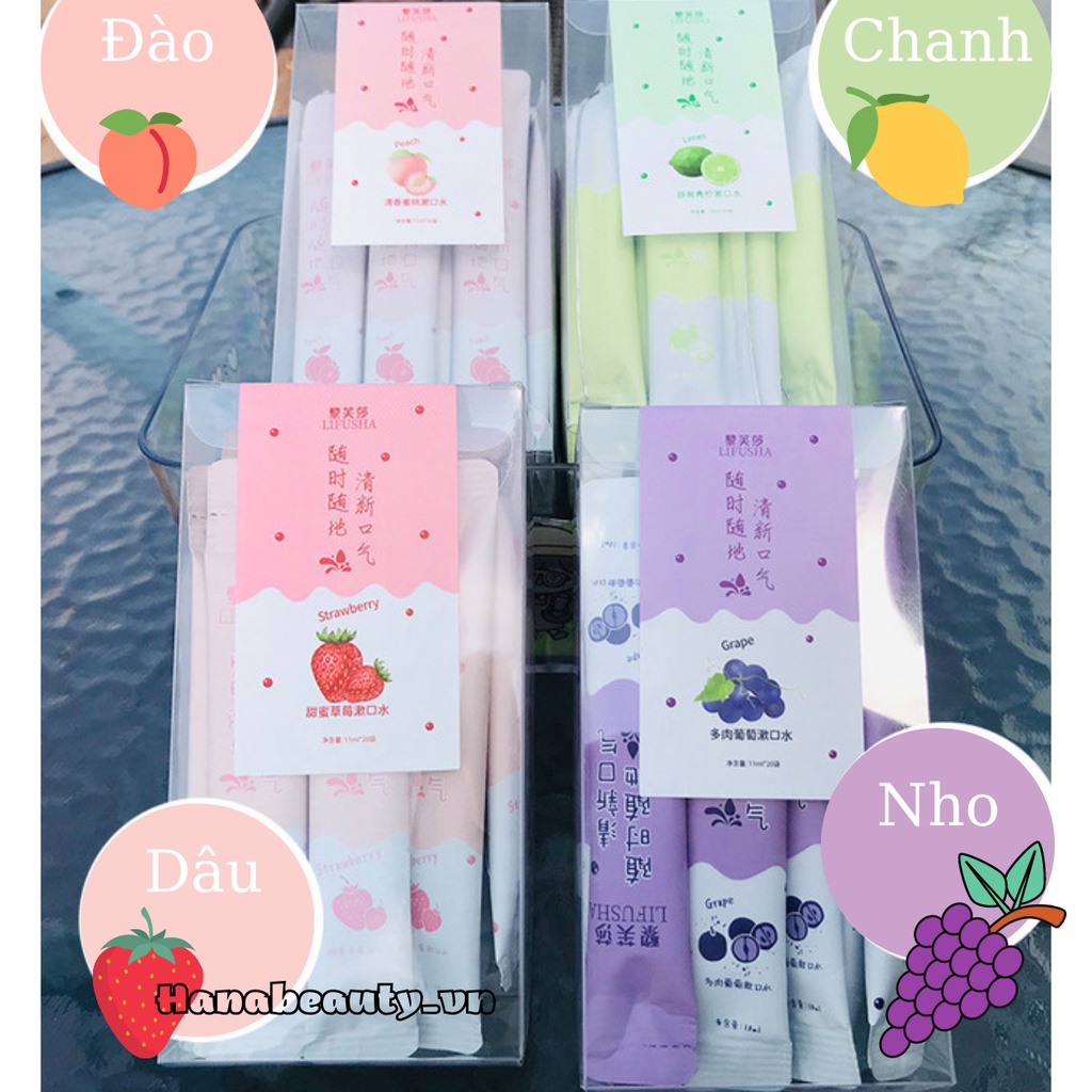 Nước xúc miệng LIFUSHA Hoa Quả Thơm miệng sạch sẽ thơm tho trắng răng