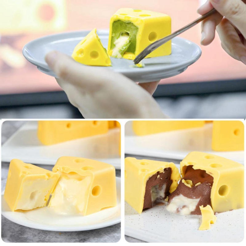 Khuôn silicon làm bánh pudding đậu hủ rau câu hình 8 miếng phô mai nhỏ tom và jerry