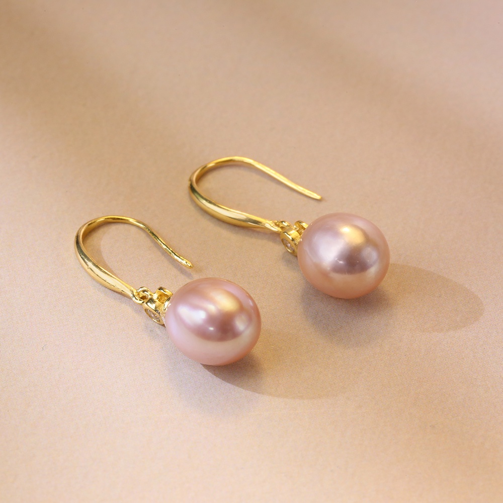 Bông tai ngọc trai nuôi nước ngọt mạ vàng 18K có giấy kiểm định chất lượng - B1932- Bảo Ngoc Jewelry