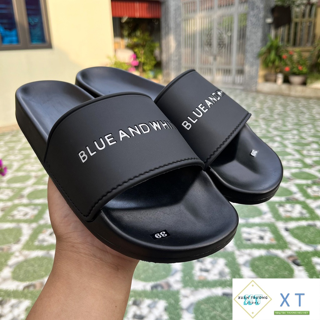 Dép ulzzang Nam Nữ phong cách Hàn Quốc - Dép Quai Ngang Blue And White