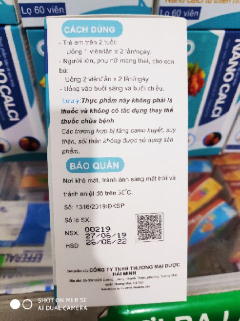 NANO CALCI 500mg 60viên - phòng chống loãng xương