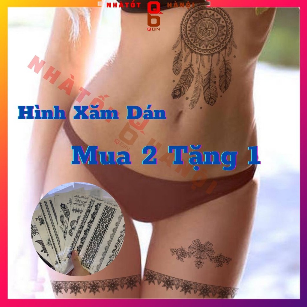 Hình xăm dán tattoo sticker mini AN TOÀN cho da , dễ sử dụng Mua 2 tặng 1 nhà tốt hà nội