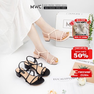 Giày Cao Gót MWC Đế Vuông Dây Mảnh Xỏ Ngón NUCG-3932