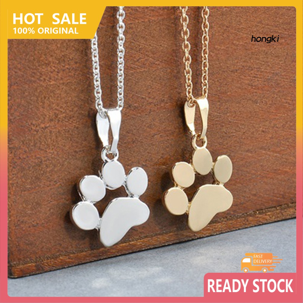 vòng cổ Hợp Kim Mặt Hình Dấu Chân Thú Cưng Dễ Thương Cho Nữ