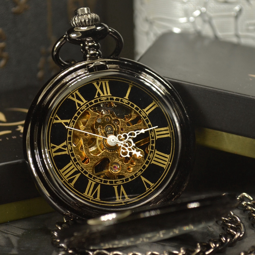 Đồng Hồ Quả Quýt Chạm Khắc Hình Bộ Xương Bàn Tay Phong Cách retro