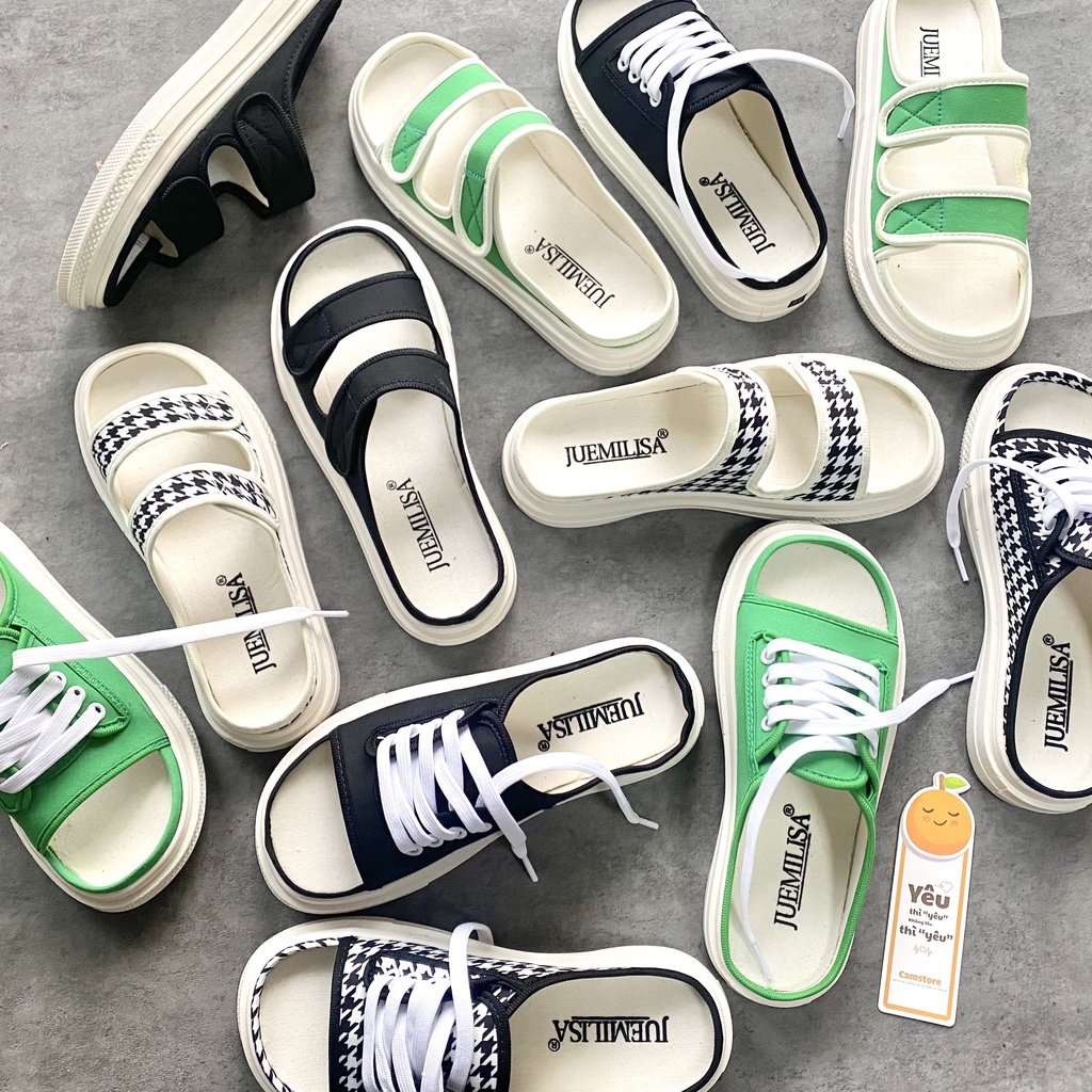 Dép Nữ Đế Giày Quai Ngang Họa Tiết - Trơn Thời Thượng CAMSTORE