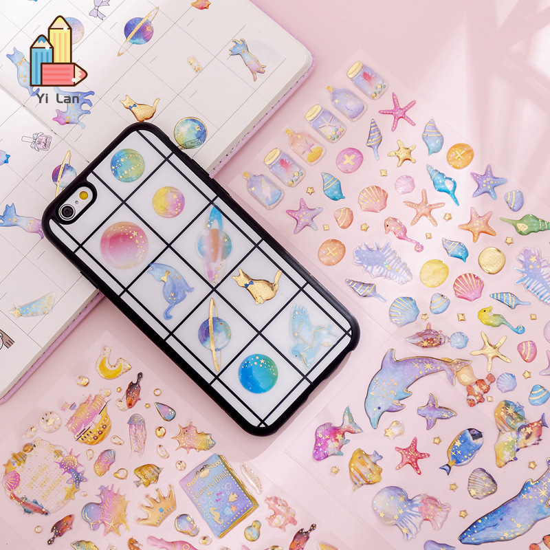 Miếng dán đá epoxy xinh xắn trang trí cho sổ tay