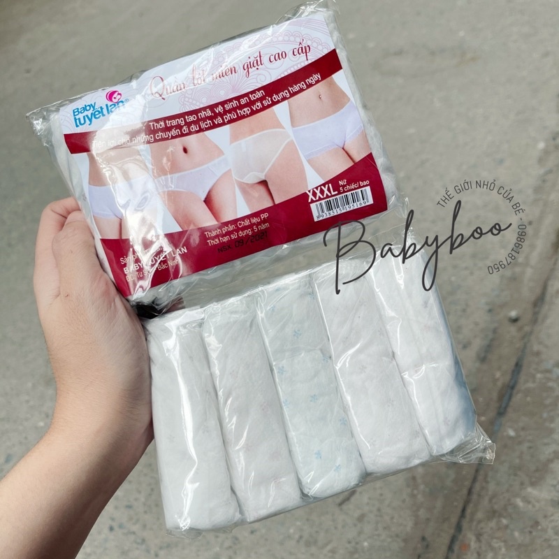 Quần lót giấy cao cấp Baby Tuyết Lan chất liệu cotton 100%, dùng 1 lần,sử dụng khi đi du lịch, mẹ bầu sau sinh-Babyboo
