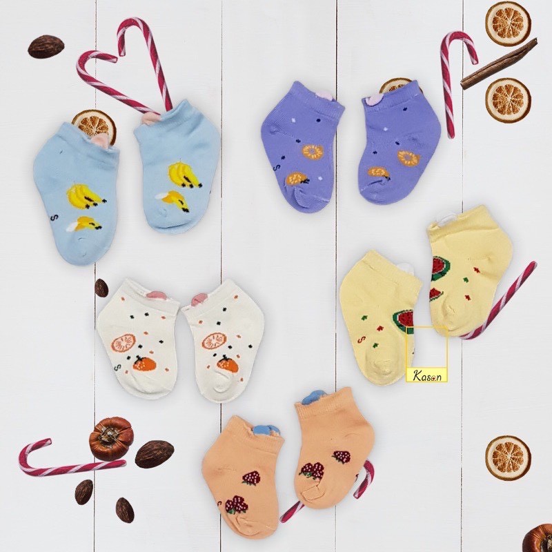 Vớ Cho Bé Sơ Sinh Họa Tiết Trái Cây Từ 0-3 Tháng