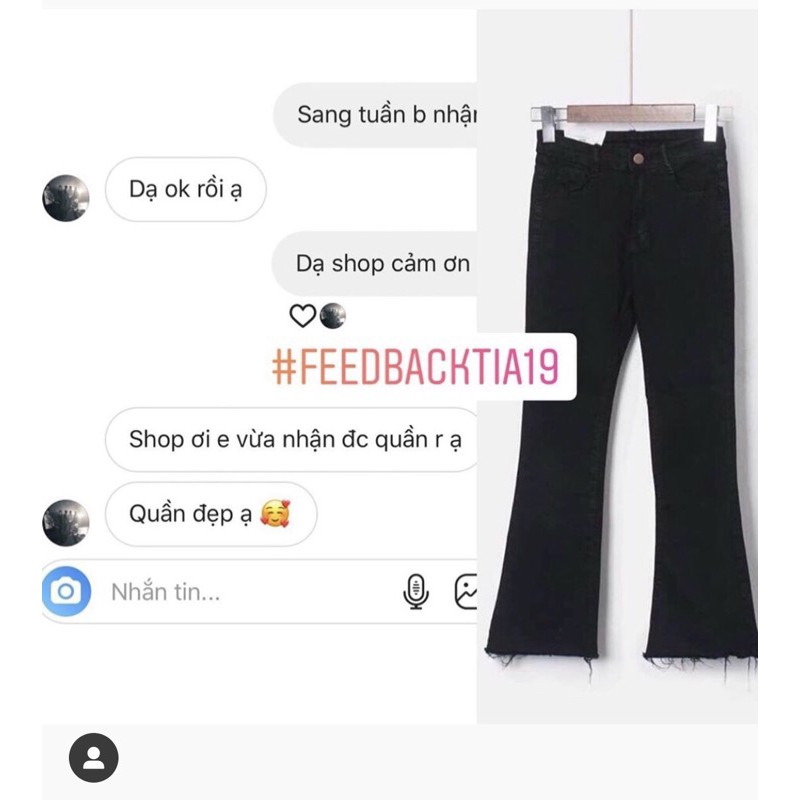 Quần Jeans đen loe Loại 1 . Quần jean loe dày dặn ( Ảnh thật)