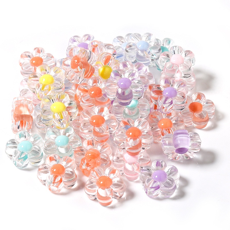 Bộ 100 hạt cườm bằng Acrylic nhiều kiểu cho làm trang sức