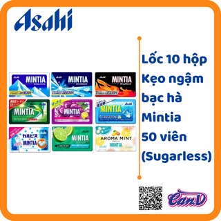 ( Bán sỉ ) Lốc 10 hộp Kẹo ngậm bạc hà Mintia 50 viên (Sugarless)