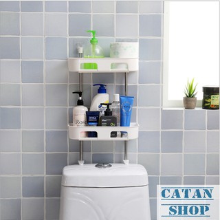 Kệ nhựa gắn trên nắp bồn cầu 1-2 tầng, làm gọn gang nhà tắm GD90-KNT
