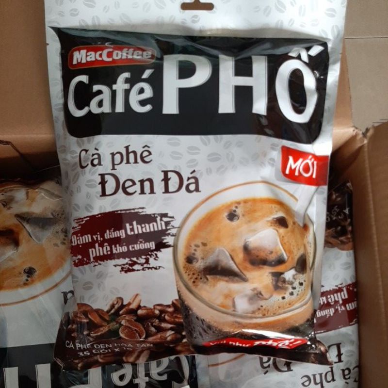 Cà phê đen đá Café Phố MacCoffee bịch 35 gói x 16 gr - date mới