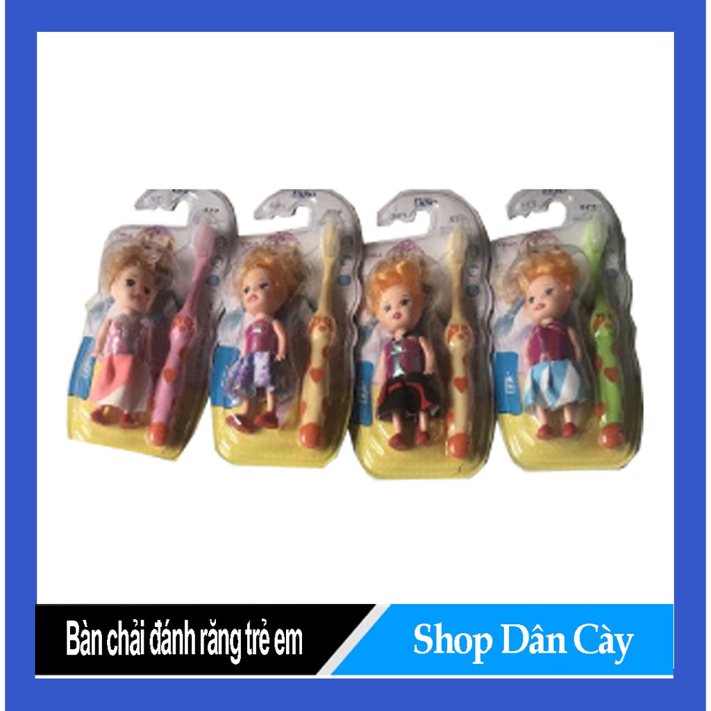 Bàn Chải Đánh Răng Trẻ Em 3-9 Tuổi Tặng Kèm Búp Bê , đồ chơi