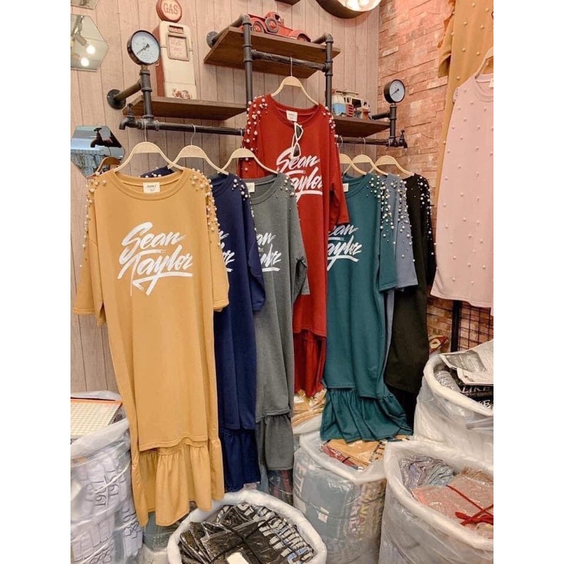 Đầm suông đuôi cá đính hạt vintage cao cấp