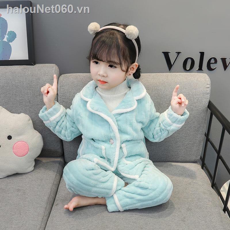 Bộ đồ ngủ lông cừu san hô đáng yêu cho bé gái