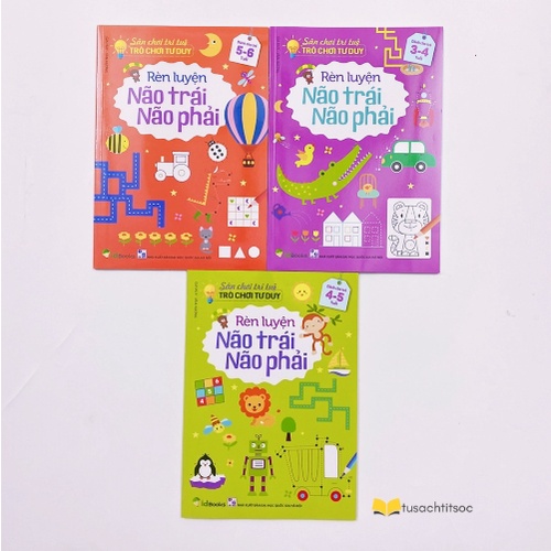 Sách - Combo 3 cuốn sân chơi trí tuệ trò chơi tư duy rèn luyện não trái não phải dành cho trẻ từ 3-6 tuổi - 3 quyển
