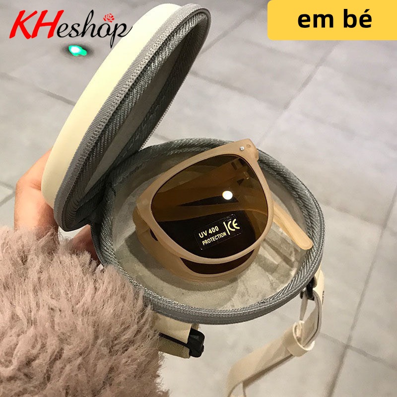 Kính Gập Gọn thời trang cho bé phong cách Retro gọng vuông bầu đủ màu Model mã Y3001