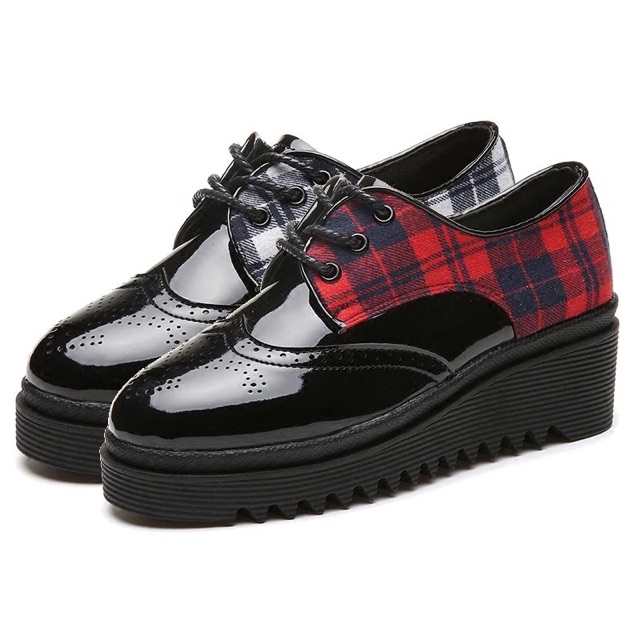 Giày kẻ độn đế Hàn Quốc💥Chất da mềm💥êm chân💥Giá sốc | BigBuy360 - bigbuy360.vn