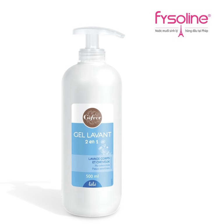Sữa tắm gội 2 trong 1 cho bé Gifrer 500ml - Tinh chất Cúc Vạn Thọ Vitamin E Kháng khuẩn tăng cường độ ẩm