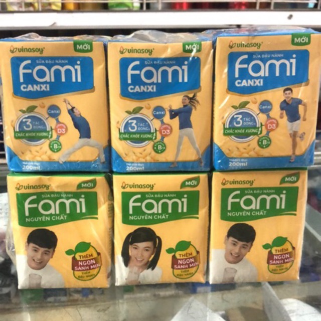 Sữa đậu nành Fami vỉ 6 hộp x 200ml