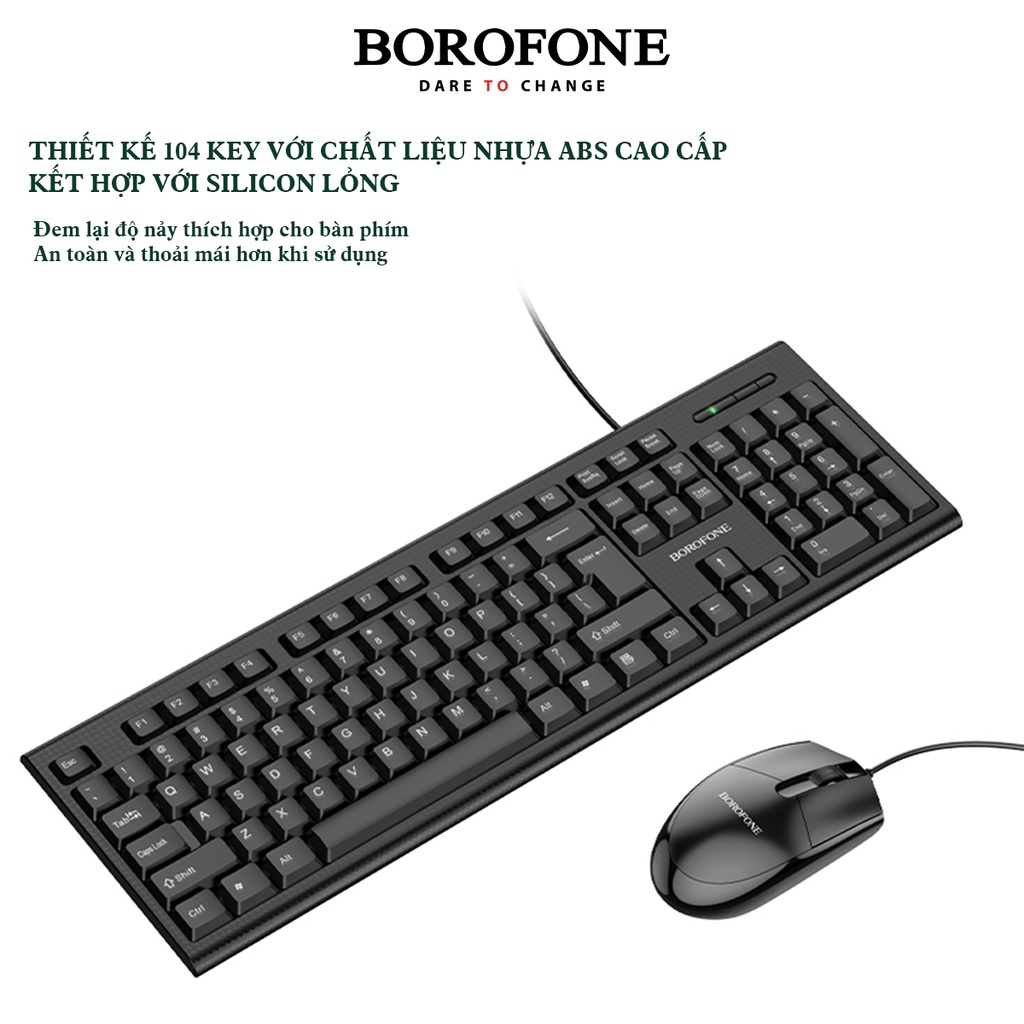 Bộ bàn phím và chuột máy tính có dây Borofone BG6 - AK Mobile