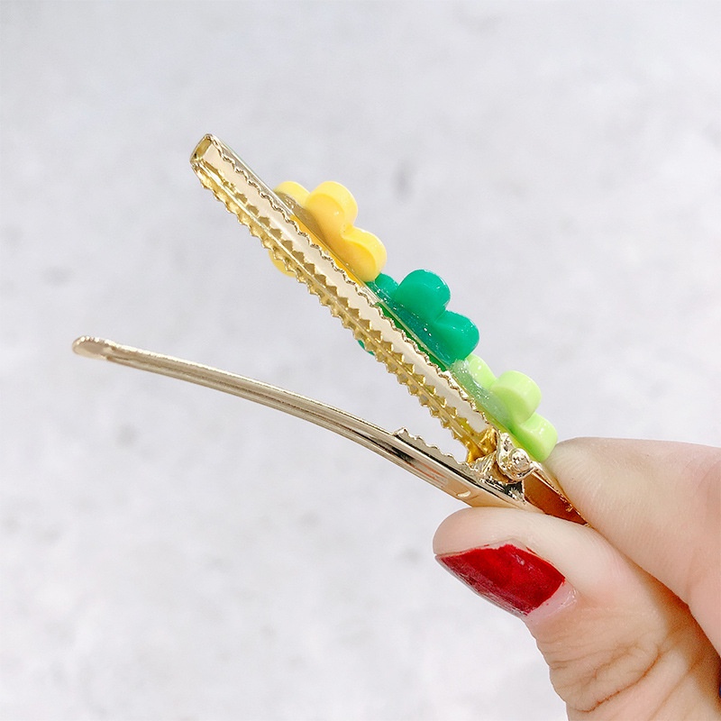 Set 2 kẹp mái Hoa mai 3 bông phối kẹp trái cây hè