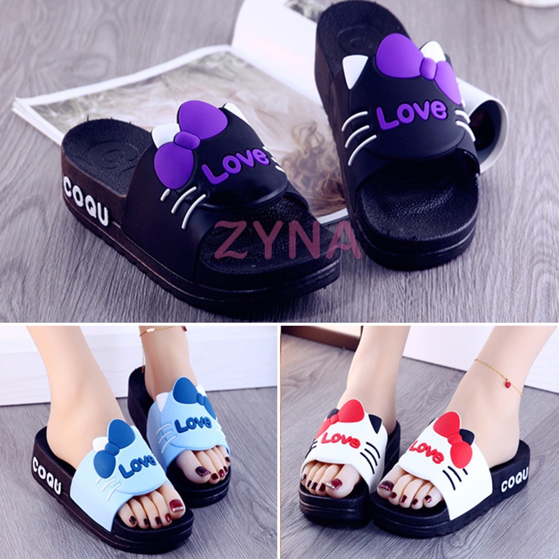 Dép Cao Su Đế Dày Chống Trượt Họa Tiết Hello Kitty Hoạt Hình Dễ Thương